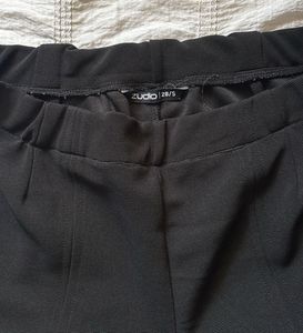 Black Flared Split Hem Pants