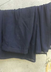 Embellished Navy Blue naira cut plazo dupatta