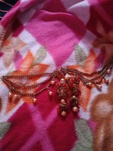 Elegant Red & Gold Jewellery Set
