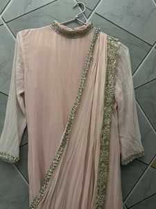 Designer Pink indo western gown