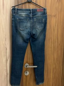 ONLY Women's Blue Distressed Jeans