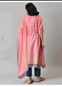Aurelia Pink Floral  Kaftan Kurta with Pant..