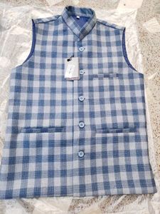 Blue Checkered Waistcoat