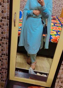 Sky Blue Embroidered Salwar Kameez