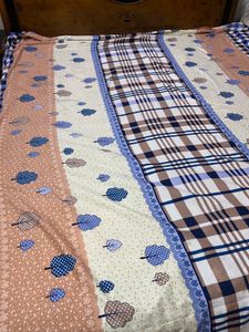 Cozy Plaid Leaf Bed Sheet Set