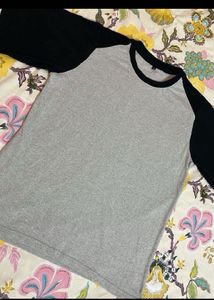 women’s Grey & Black Raglan T-Shirt