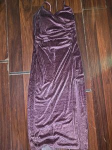 Velvet Midi Dress with Slit