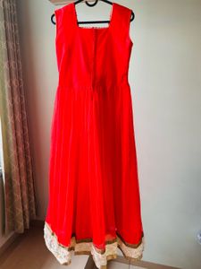 Stunning Red Embellished Ethnic Gown