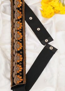 Embellished Black &amp; Orange Belt