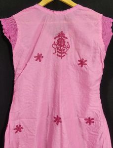 Pink Embroidered Kurtai (Women)