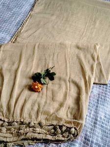 (Unused) Beige Tassel Dupatta 🌟