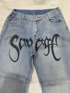 printed relaxed fit jeans