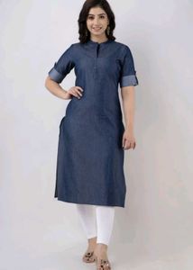 Denim shirt with floral tag