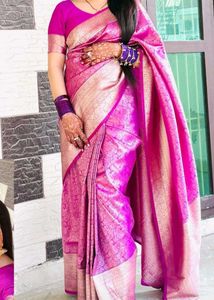 suvidha brand Elegant Pink Banarasi Saree