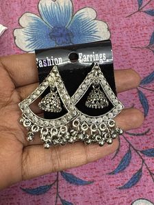 Elegant Silver Jhumka Earrings