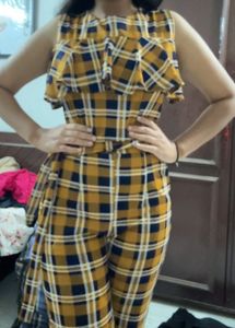 Stylish Plaid Jumpsuit