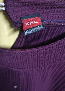 Purple Bell Sleeve Top with Tie Detail