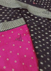 Black Banarasi Kaddi Georgette Saree