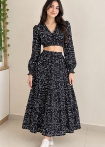 Stylish Black & White Printed Co-ord Set