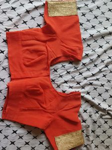 Elegant Orange Embellished Saree