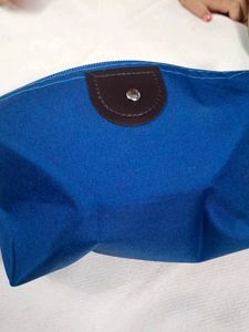 Blue And Maroon Waterproof Makeup Pouch