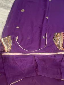 Beautiful gota handwork Purple Saree with Blo