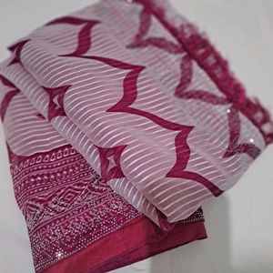 new trendy unused Elegant Designer Saree