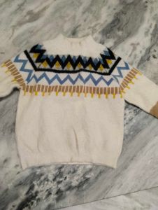 Patterned Mock Neck Sweater