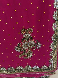 Stunning Pink Embellished Saree