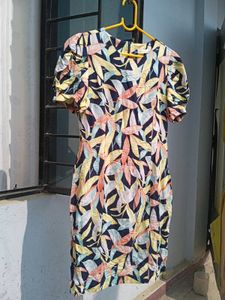 Leaf Print Bodycon Dress