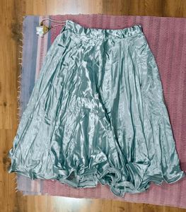 Elegant Teal Flowy  Skirt