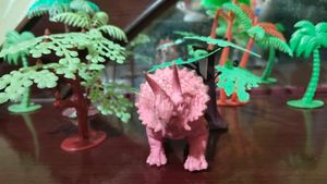 Pink Triceratops Toy Dinosaur