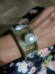 party wear kada in antique golden colour