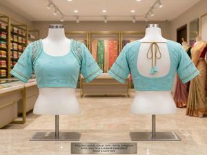 Pastel Turquoise Embroidered Blouse