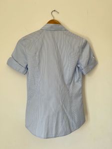 Light Blue Fitted Button-Down Shirt