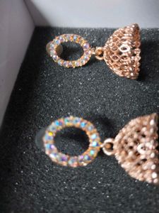 Rose Gold Jhumka Earrings