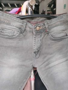 Grey Denim Shorts