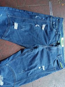 Men's Distressed Blue Denim Jeans