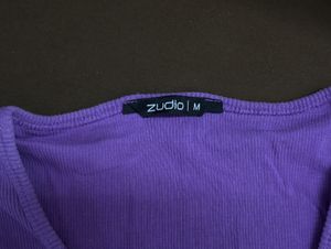 Purple V-Neck Tie-Up Crop Top