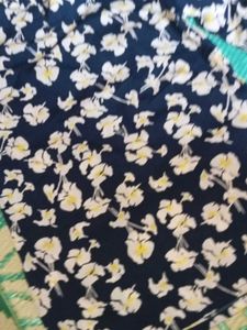 Navy Floral Print Long Sleeve Top