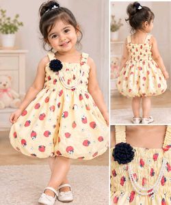 Adorable Strawberry Print Baby Dress