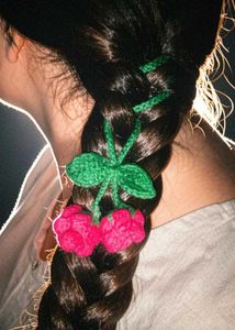 Crochet Cherry Hair ties