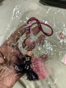Pink &amp; Purple Floral Tassel Charm