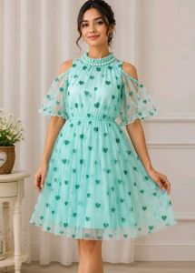 Beautiful Heart Print Gown