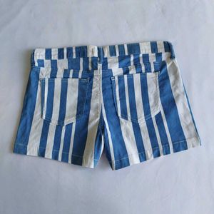 Blue &amp; White Striped Summer  Shorts 🪼