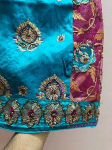 Beautiful embroidery saree with blouse