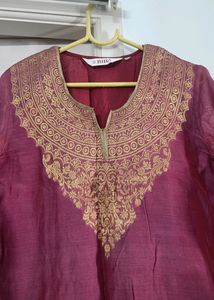 Pale Pink Dual Shade Kurta w Gold