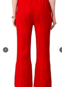 Vibrant Red Flared Palazzos