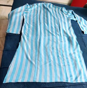 Men's Sky Blue Striped Kurta
