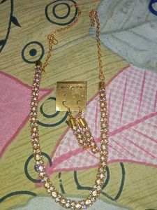 Gold Necklace and Earring Set
